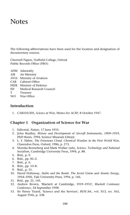Introduction Chapter 1 Organization of Science For
