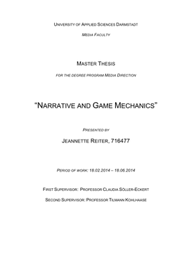 Narrative & Game Mechanics
