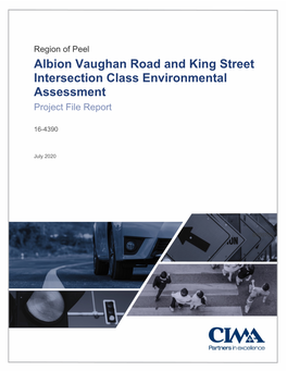 Albion Vaughan Road and King Street Intersection Class Environmental Assessment