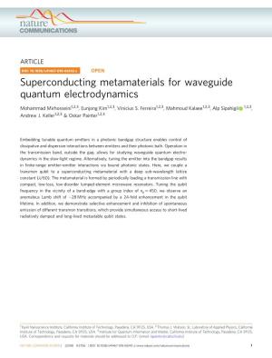 Superconducting Metamaterials for Waveguide Quantum Electrodynamics