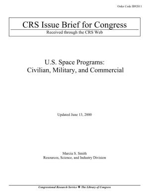 CRS Issue Brief for Congress Received Through the CRS Web