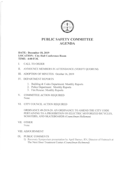 Public Safety Committee Agenda