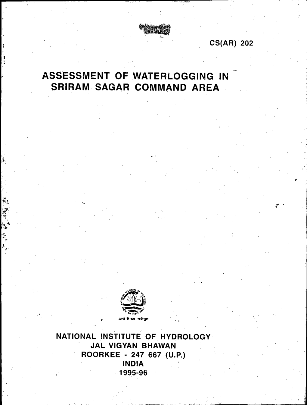 Assessment of Waterlogging in Sriram Sagar Command Area