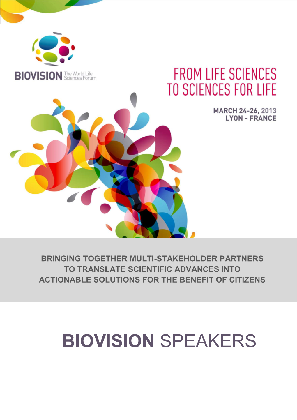 BIOVISION 2013 Speakers Oct 24 GB