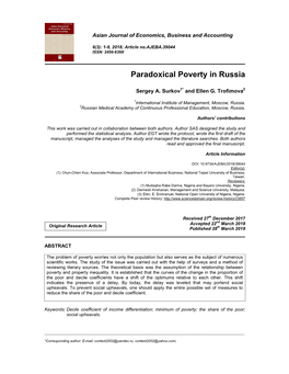 Paradoxical Poverty in Russia