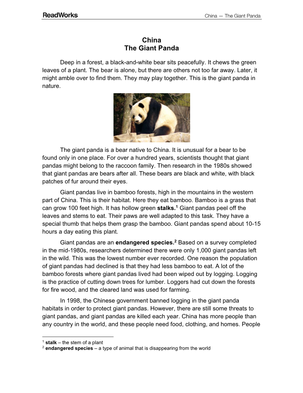 China the Giant Panda