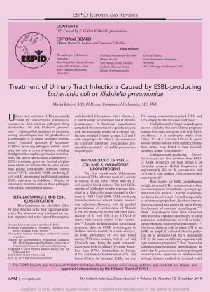 Treatment of Urinary Tract Infections Caused by ESBL-Producing