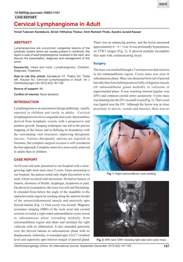 Cervical Lymphangioma in Adult Cervical Lymphangioma in Adult