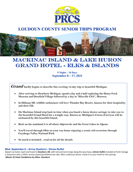 Mackinac Island & Lake Huron Grand Hotel