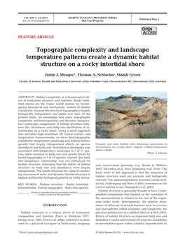 Topographic Complexity and Landscape Temperature Patterns Create a Dynamic Habitat Structure on a Rocky Intertidal Shore
