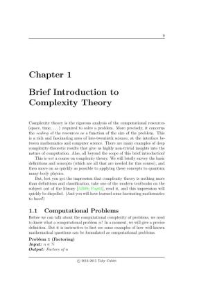 Chapter 1 Brief Introduction to Complexity Theory