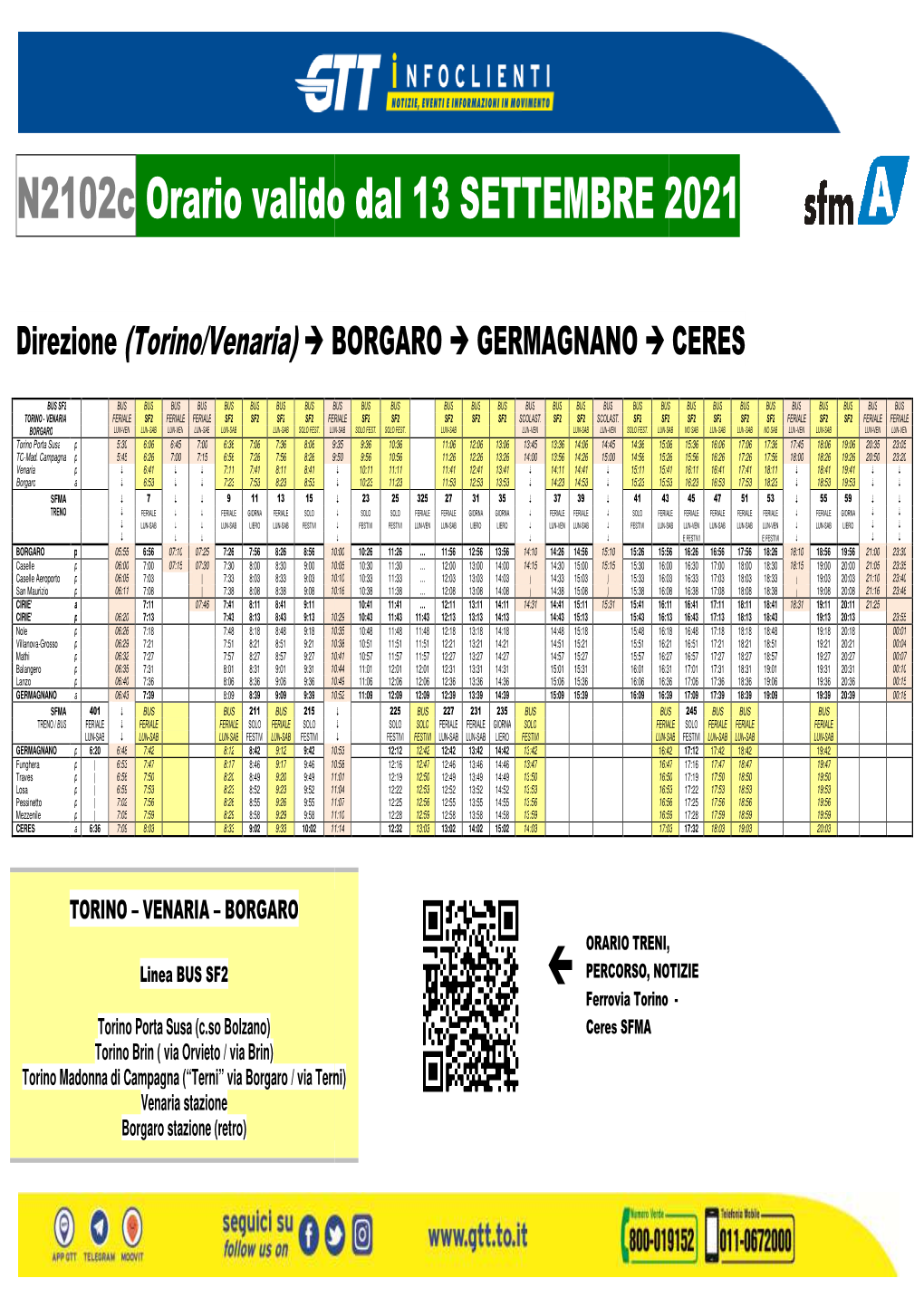 Orario Valido Dal 13 SETTEMBRE 2021