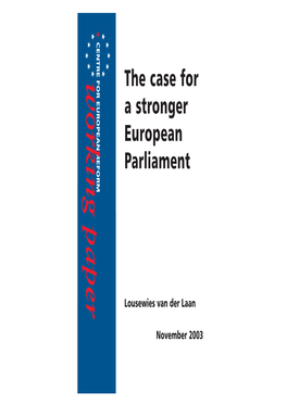 The Case for a Stronger European Parliament