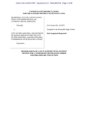 A Temporary Restraining Order and a Motion for Preliminary Injunction