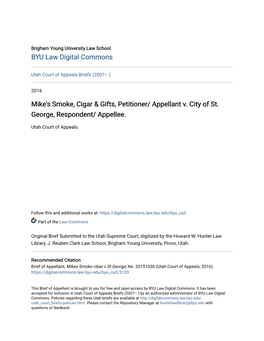 Mike's Smoke, Cigar & Gifts, Petitioner/ Appellant V. City of St