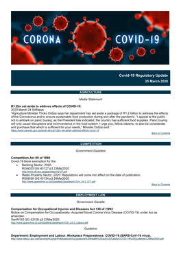 Covid-19 Regulatory Update 25Mar2020