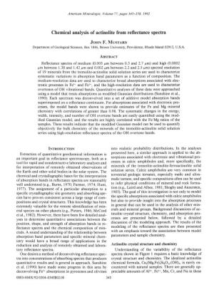 Chemical Analysis of Actinolite from Reflectance Spectra Jonx F. Musunn