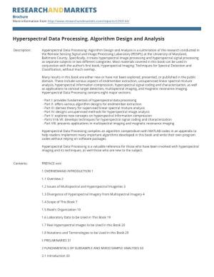 Hyperspectral Data Processing. Algorithm Design and Analysis