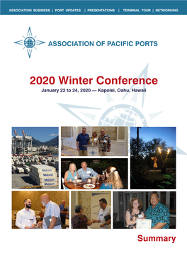 2020 Winter Conference January 22 to 24, 2020 — Kapolei, Oahu, Hawaii