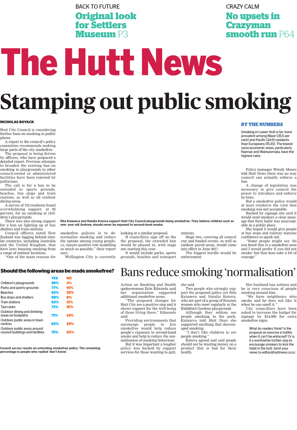 Lower Hutt Is Far More Further Bans on Smoking in Public Prevalent Among Maori (35.5 Per Places