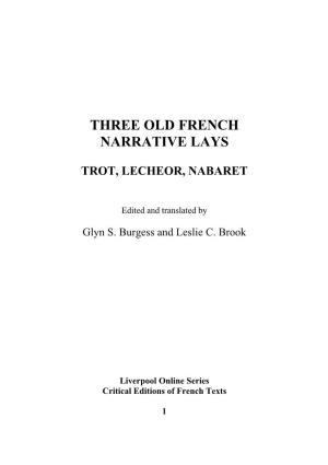Three Old French Narrative Lays
