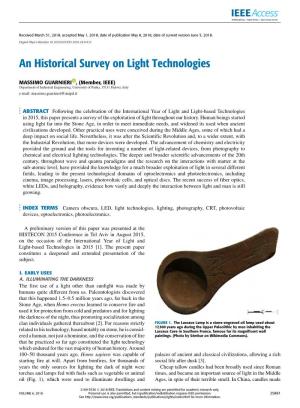 An Historical Survey on Light Technologies