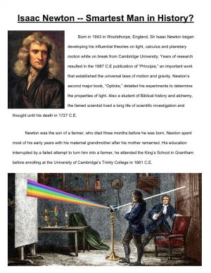 Isaac Newton -- Smartest Man in History?