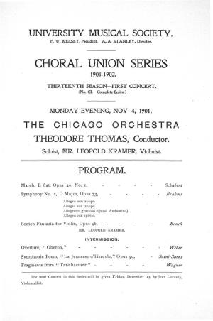 Choral Union Series 1901-1902