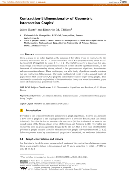 Contraction-Bidimensionality of Geometric Intersection Graphs∗