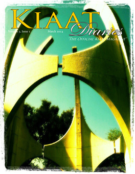 "The Official Kiaat Magazine" Kiaat Diaries from the Editor