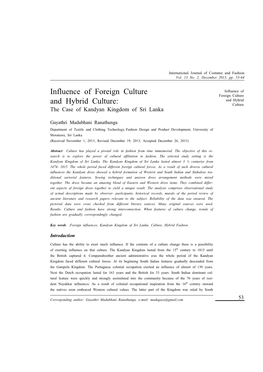 Influence of Foreign Culture and Hybrid Culture