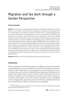 Migration and Sex Work Through a Gender Perspective Pereira & Freitas