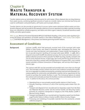 Chapter 8 WASTE TRANSFER & MATERIAL RECOVERY SYSTEM