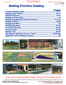 Batting Practice Catalog 2020 R3