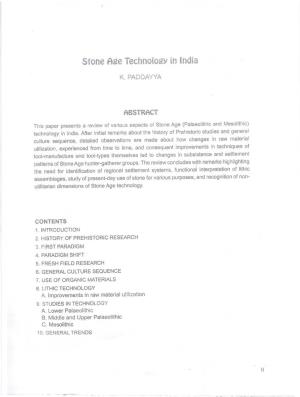 1. Stone Age Technology in India