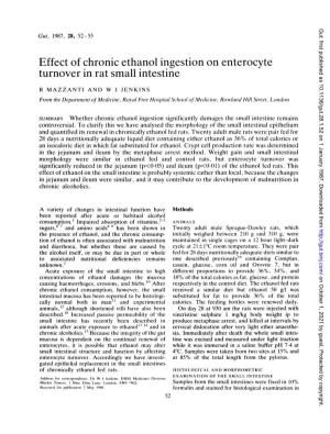 Effect of Chronic Ethanol Ingestion on Enterocyte Turnover in Rat Small Intestine