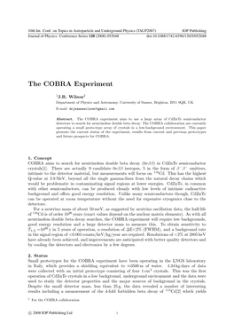The COBRA Experiment