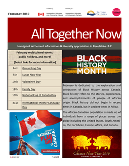 February 2019 All Together Now Immigrant Settlement Information & Diversity Appreciation in Revelstoke