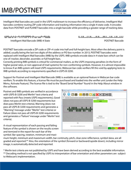 Webscan IMB-POSTNET Software Sheet Reseller Version