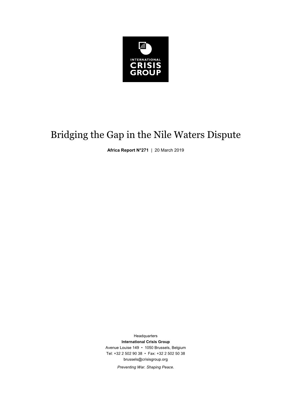 Bridging the Gap in the Nile Waters Dispute