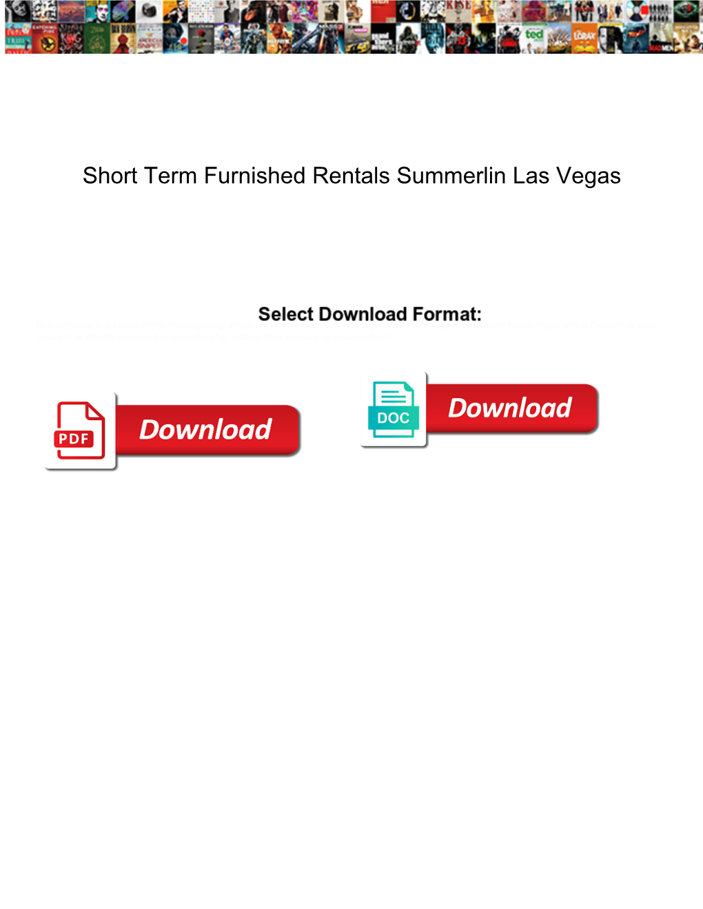 Short Term Furnished Rentals Summerlin Las Vegas