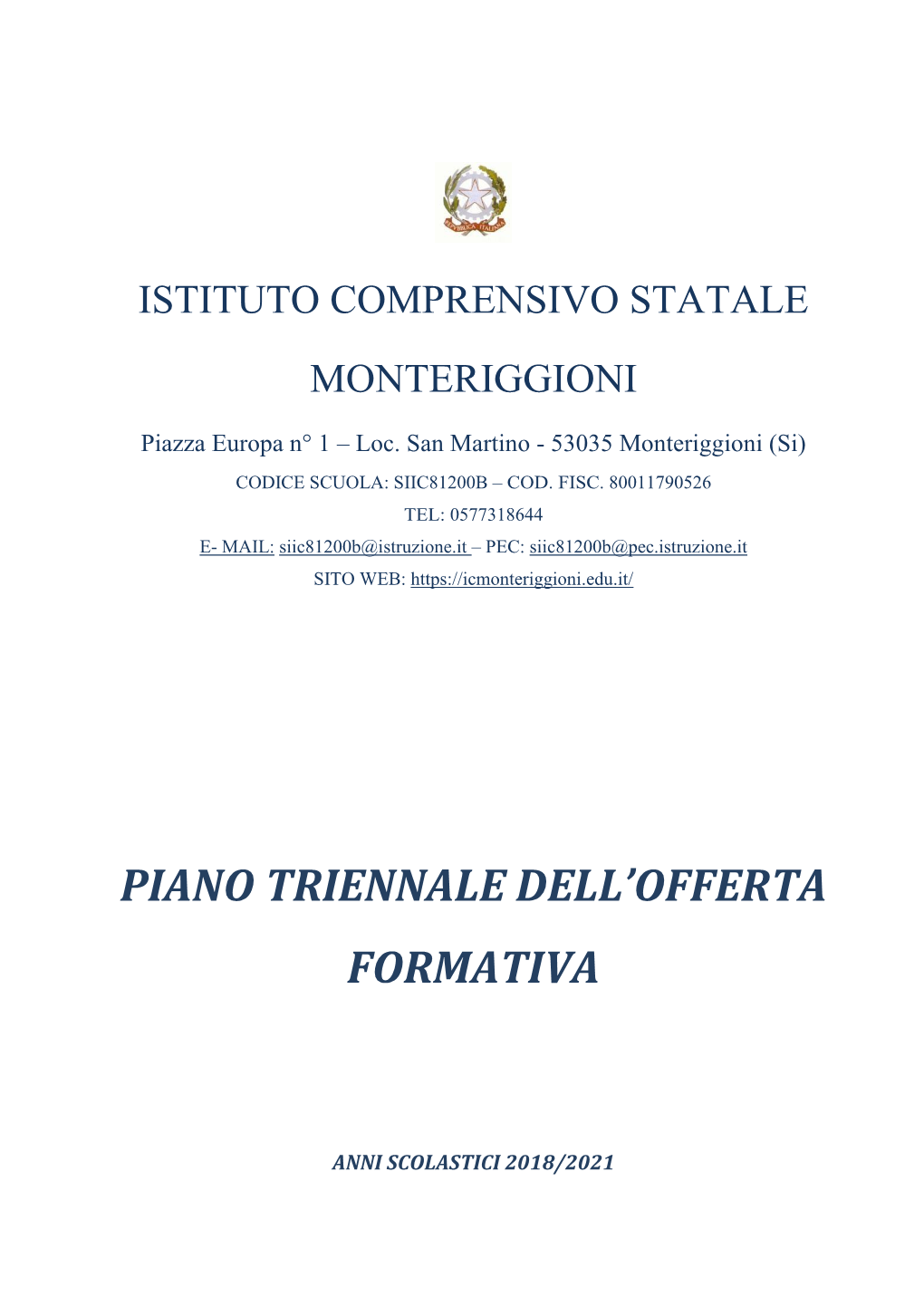 Piano Triennale Dell'offerta Formativa