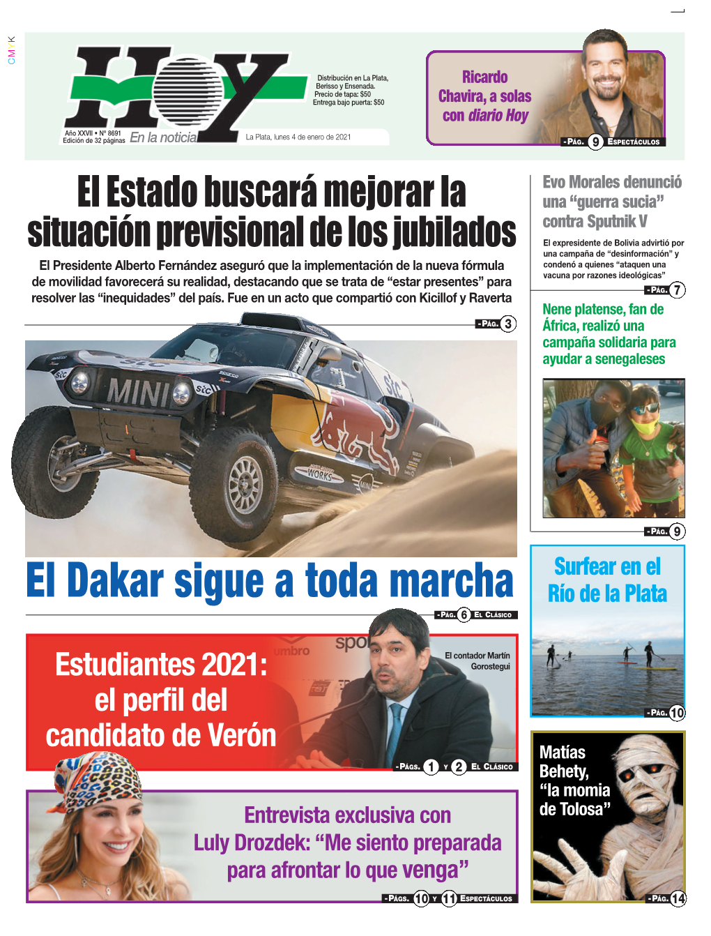 El Dakar Sigue a Toda Marcha Río De La Plata -PÁG