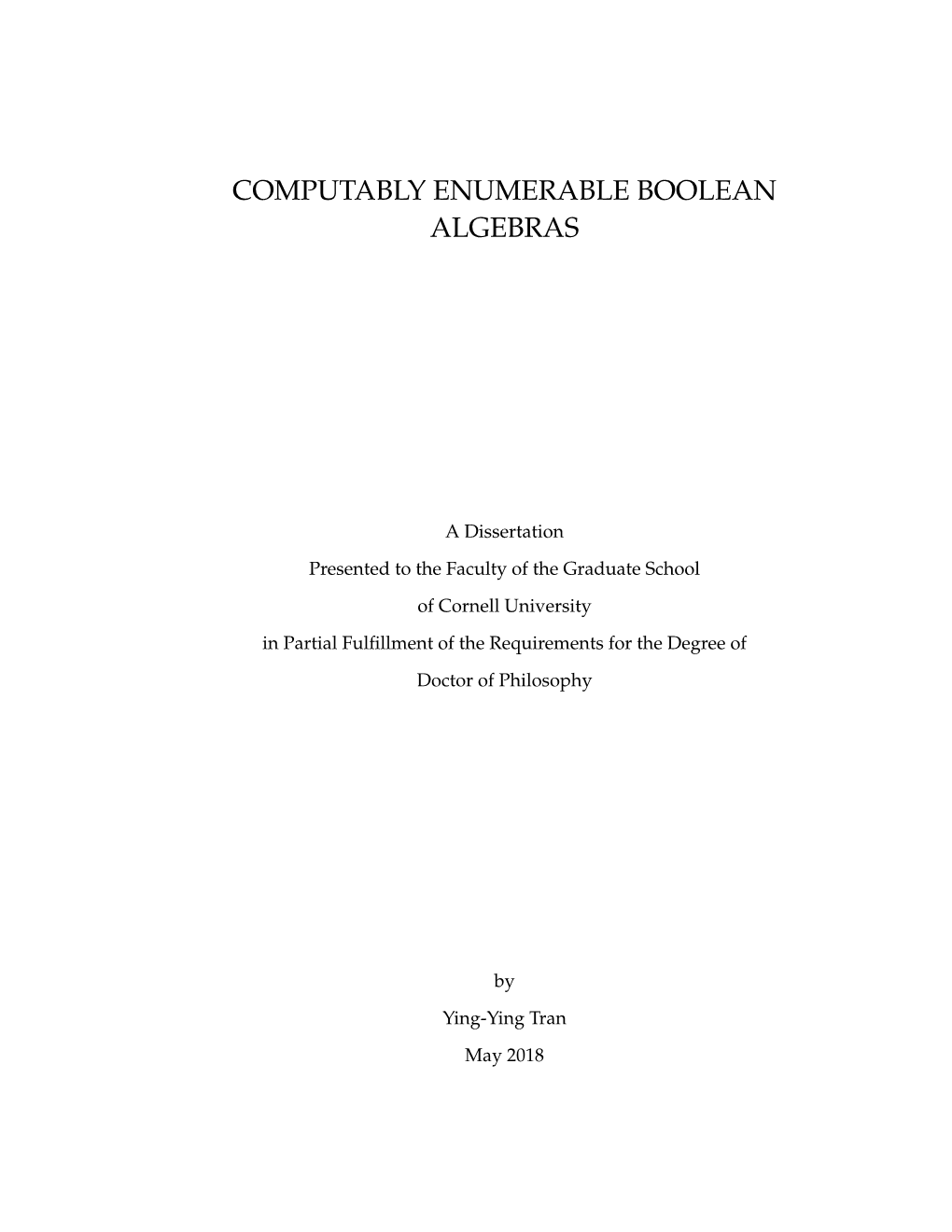 Computably Enumerable Boolean Algebras