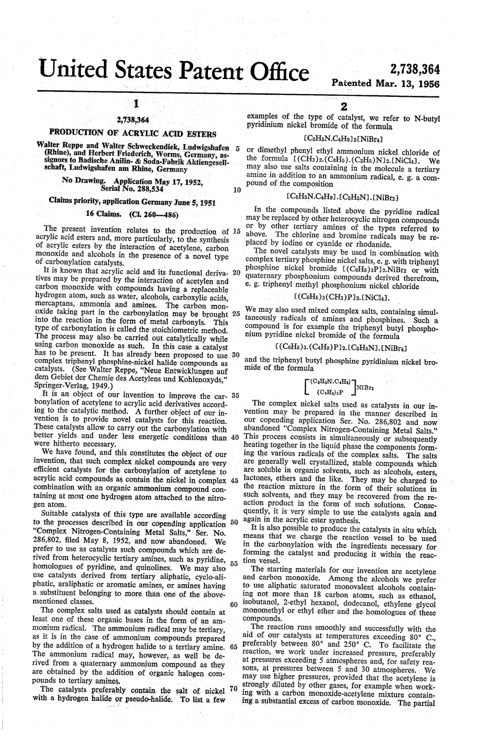 United States Patent Office Patented Mar