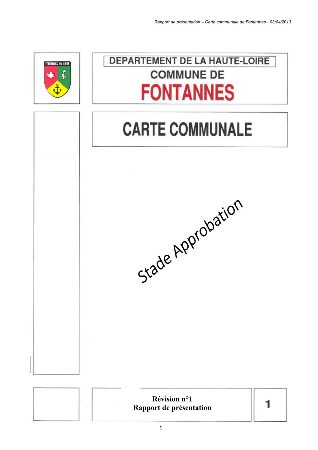 Rapport De Presentation Fontannes