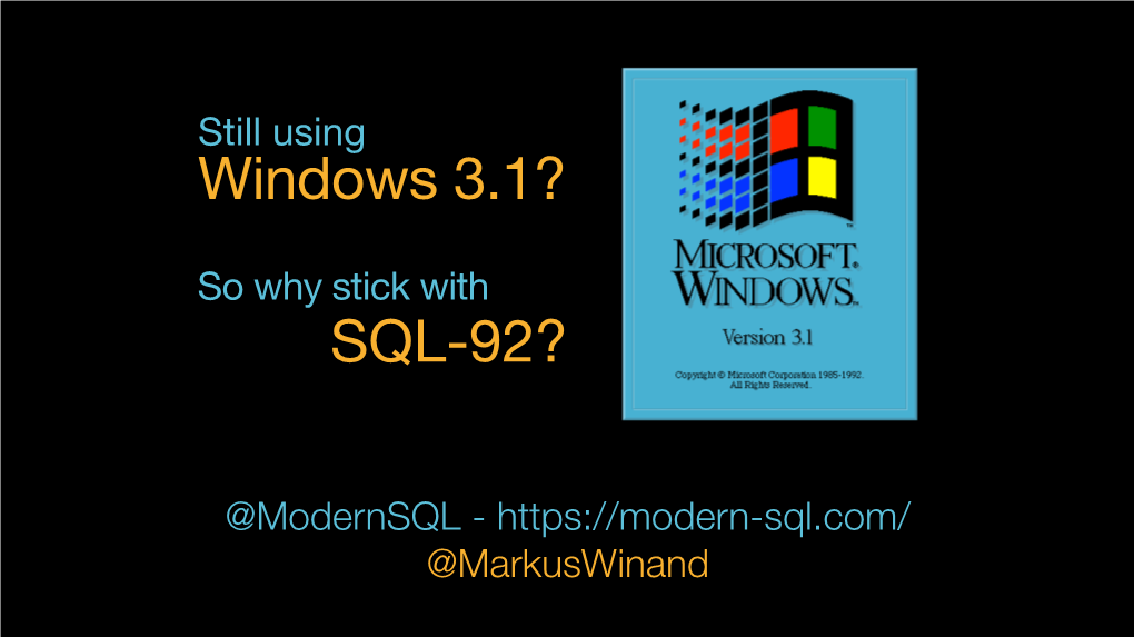 LATERAL LATERAL Before SQL:1999