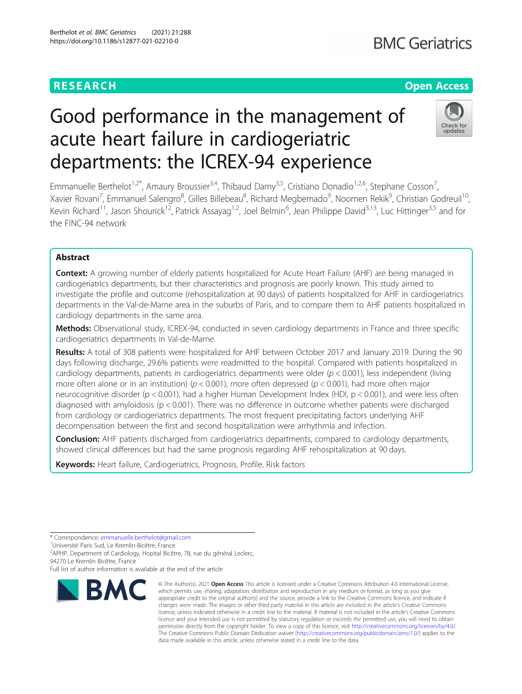 Good Performance in the Management Of