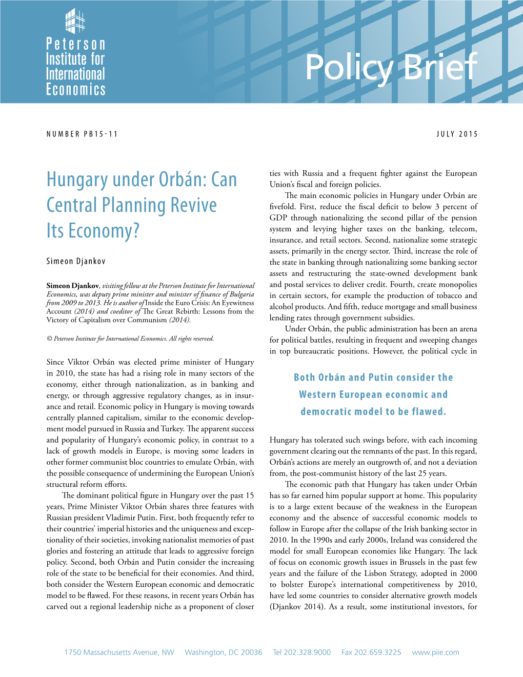 Hungary Under Orbán: Can Union’S Fiscal and Foreign Policies