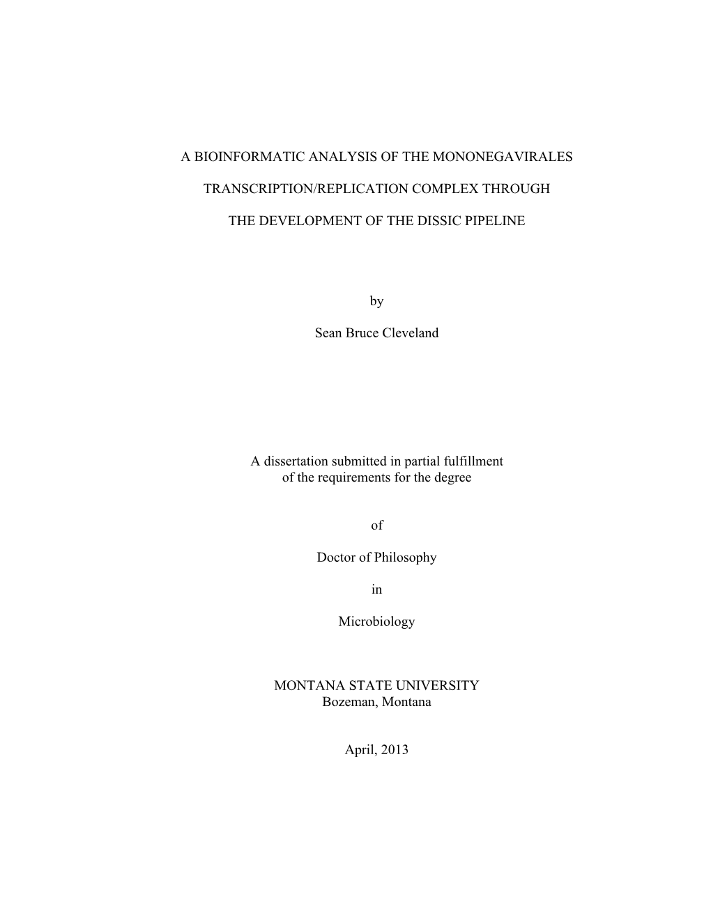 A Bioinformatic Analysis of the Mononegavirales